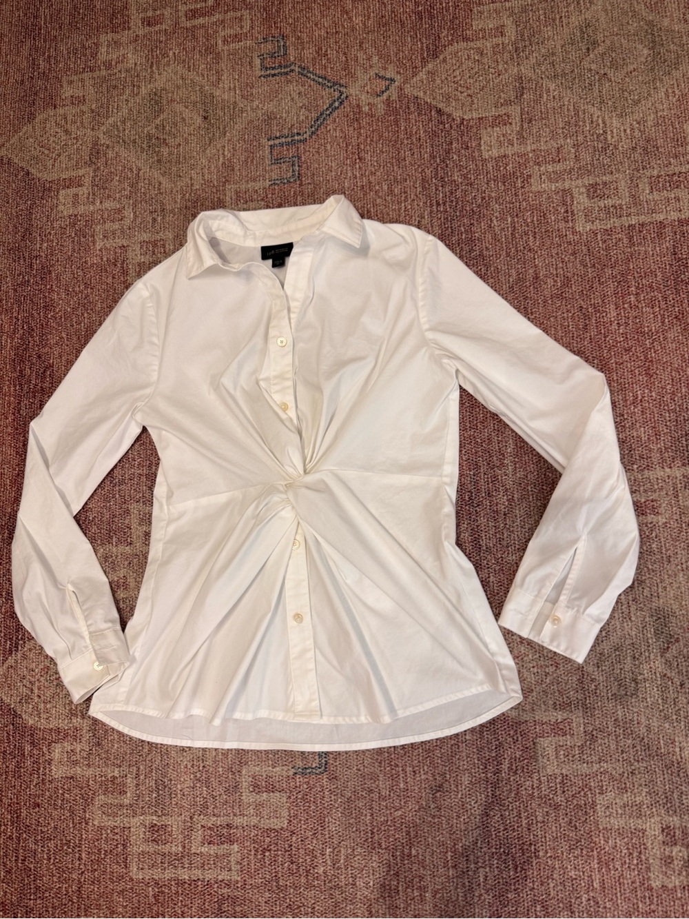 J Jill Wayfarer collection button down fitted twist detail button down top xs